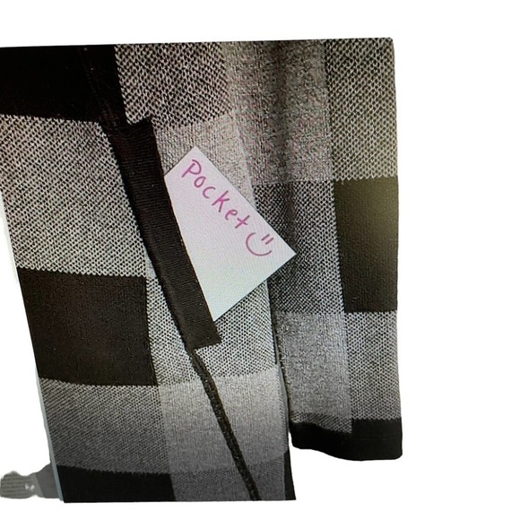 Adrienne Vittadini Black & Gray Plaid Sweater Coat Size Small - Picture 6 of 9